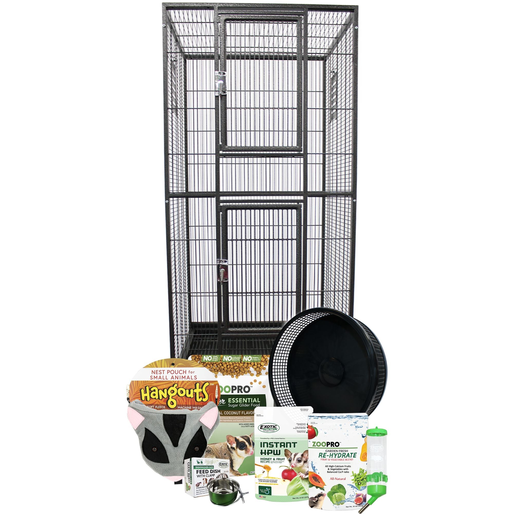ケージ・アクセサリー EXOTIC NUTRITION Sugar Glider Cage Madagascar Cage & Starter Pack for Sugar Gliders