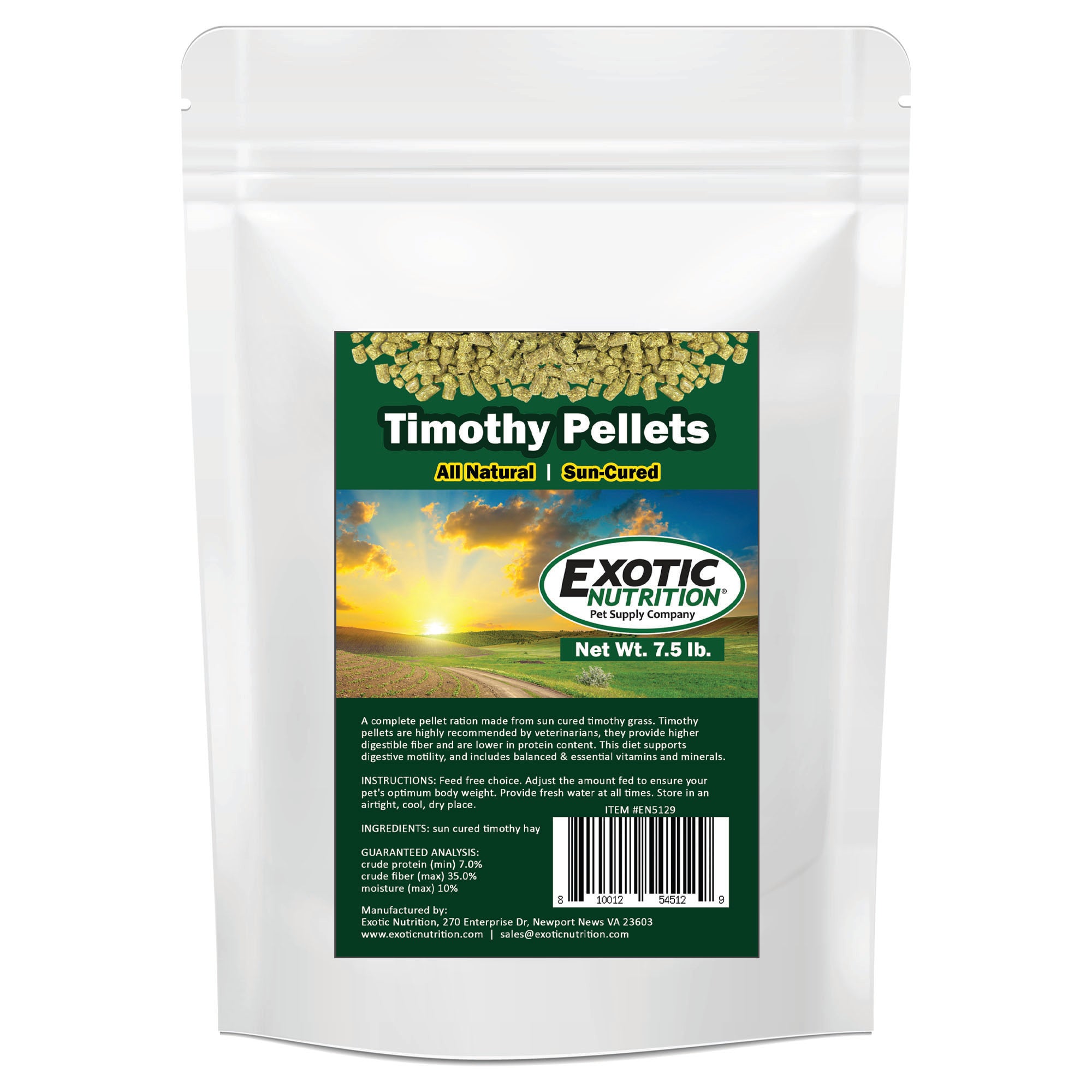 Timothy based orders pellets