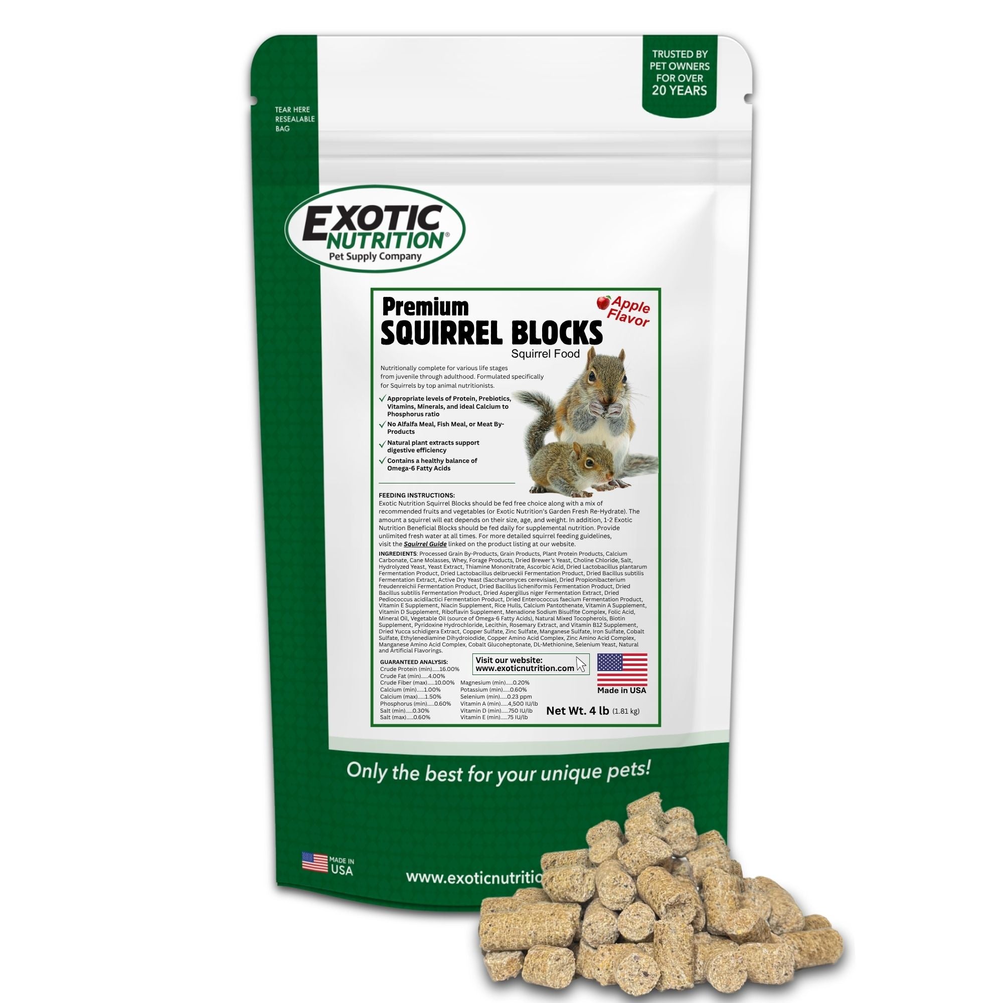 Premium Squirrel Blocks— Apple Flavor